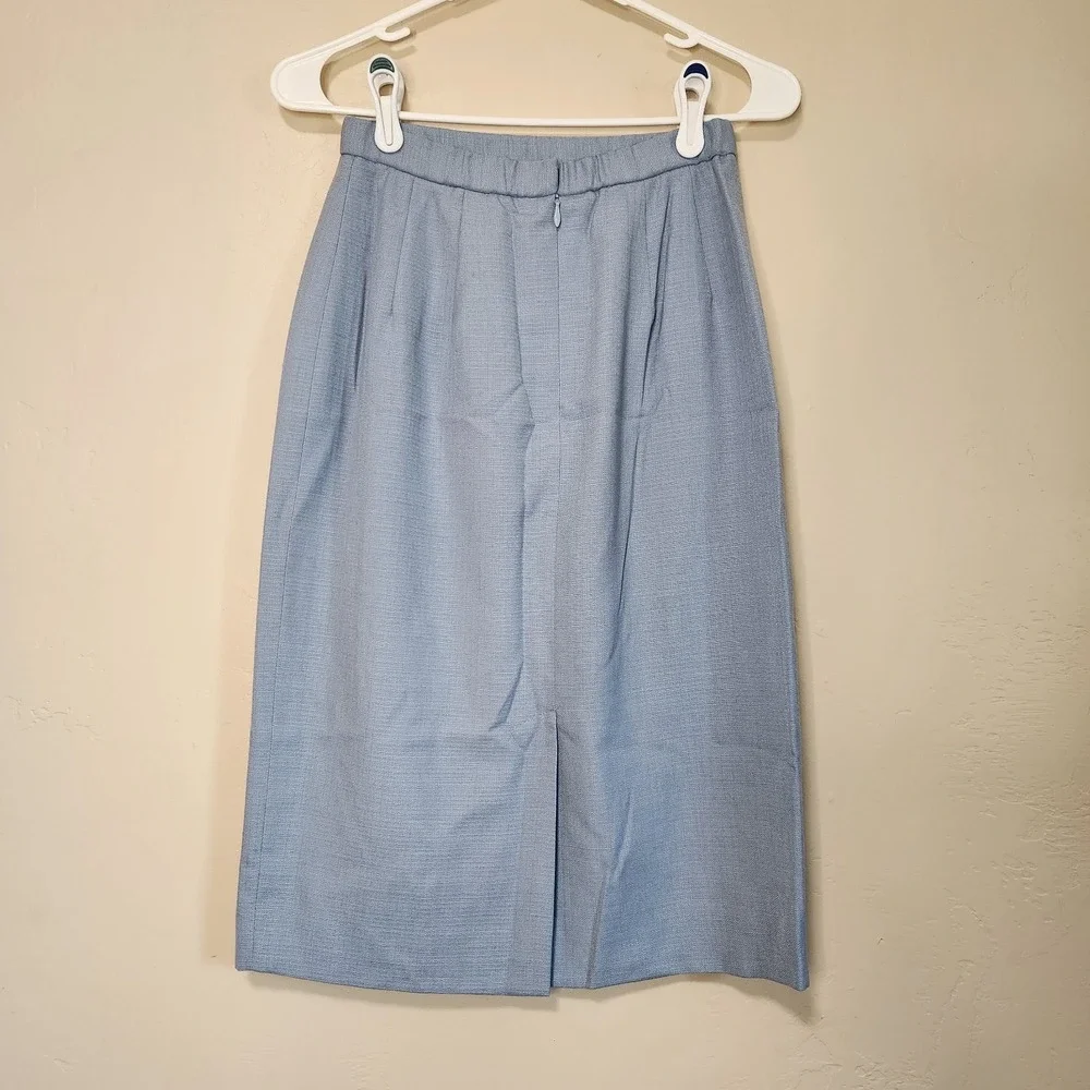Vintage Pendleton Linen Blend‎ Skirt Blue Womens Size 6 Petite